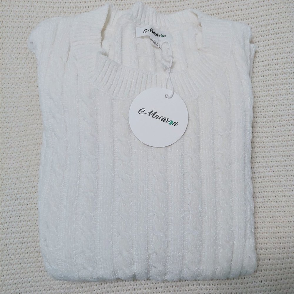 Cable Knit Soft Chenille Lounge Set IVORY - Picture 10 of 14